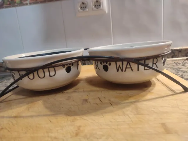 Comedero y bebedero para perro