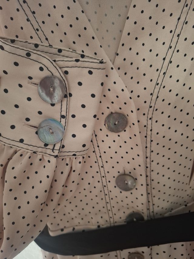 Vestido Massimo Dutti lunares rosa palo clarito