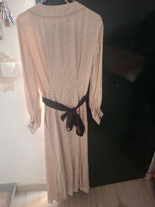 Vestido Massimo Dutti lunares rosa palo clarito