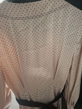 Vestido Massimo Dutti lunares rosa palo clarito