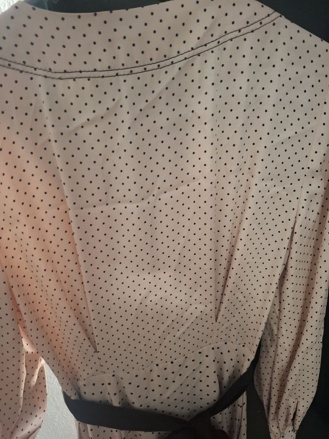 Vestido Massimo Dutti lunares rosa palo clarito