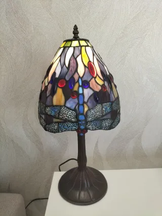 Lámpara Tiffany Libélula Cristal Metal