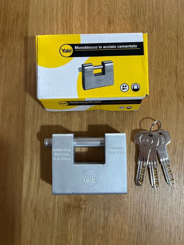 Lucchetto Yale Monoblocco Acciaio Cementato