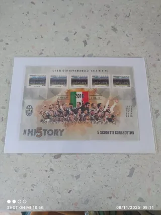 Francobolli Juventus 5 Scudetti Storici