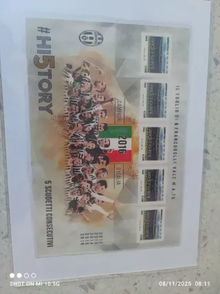 Francobolli Juventus 5 Scudetti Storici