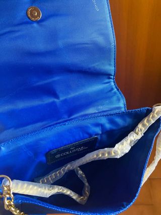 Borsa Piquadro blu con logo dorato