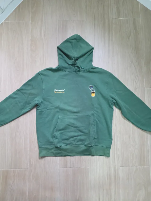 Sudadera Pull&Bear Verde Abejorro Talla L