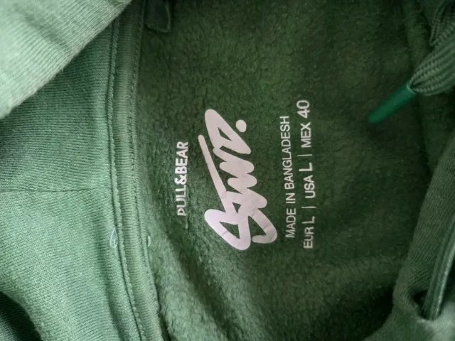 Sudadera Pull&Bear Verde Abejorro Talla L