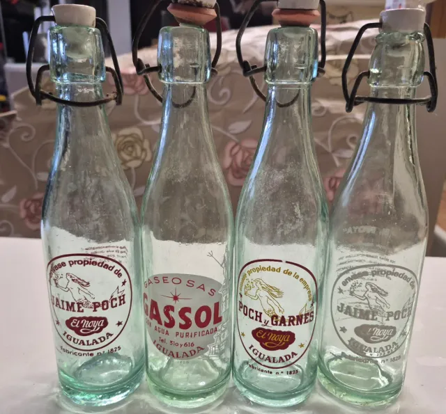 4 Botellas Gaseosa Antiguas Jaime Poch