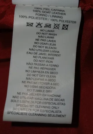 Chaqueta de cuero roja XS