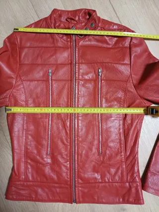Chaqueta de cuero roja XS