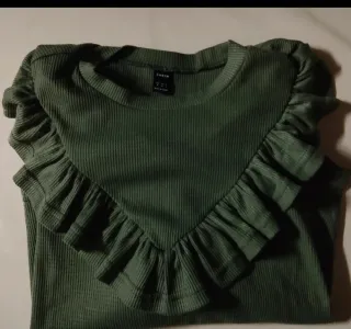 Maglia SHEIN donna verde con volant