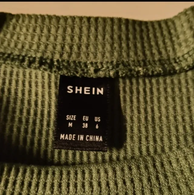 Maglia SHEIN donna verde con volant