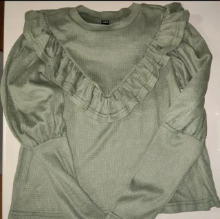 Maglia SHEIN donna verde con volant