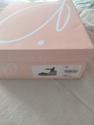 Sandalias de cuña cáñamo negras talla 38