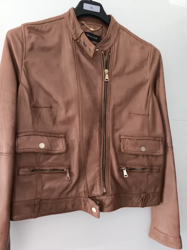 Chaqueta Cuero Mujer Massimo Dutti tL