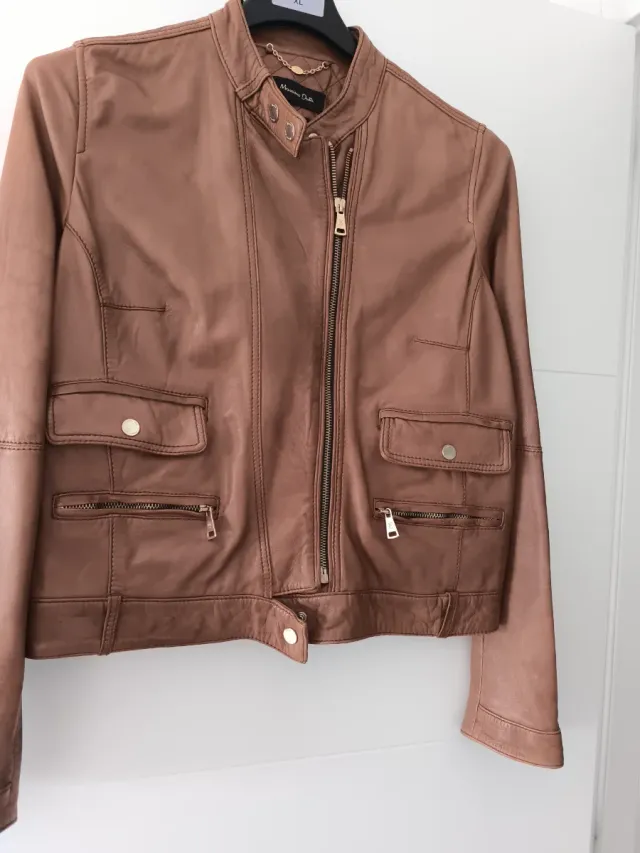 Chaqueta Cuero Mujer Massimo Dutti tL