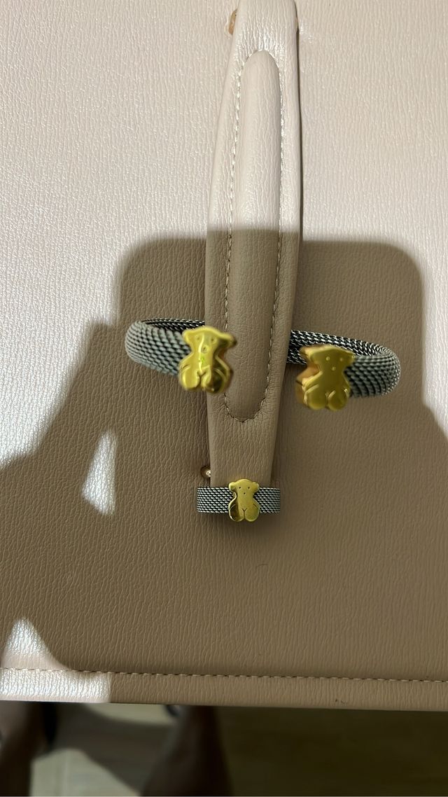 Conjunto Tous: Pulsera y Anillo Oso oro