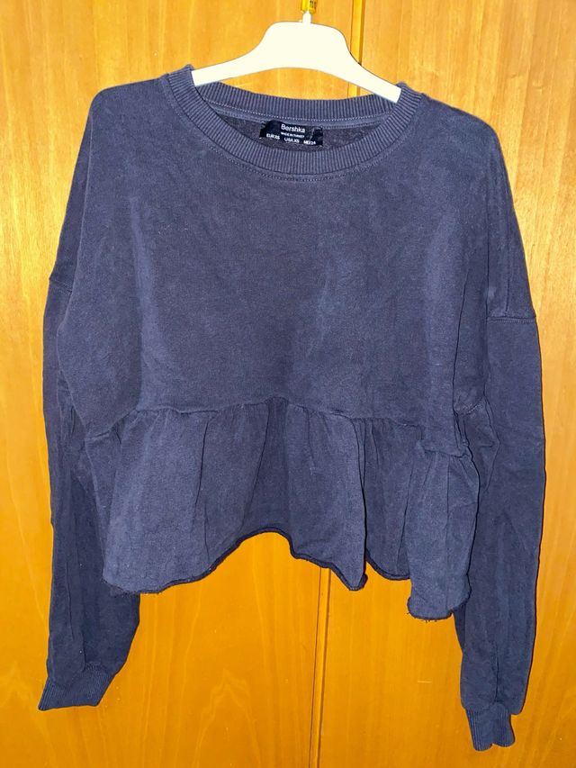 Sudadera Bershka afelpada gris XS
