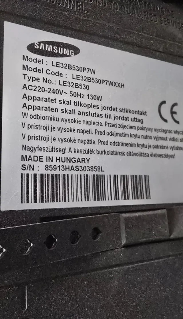 Samsung TV 32 (para piezas, no se ve imagen)