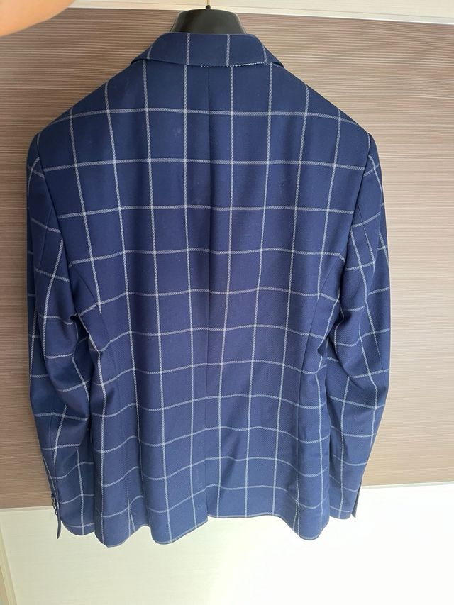 Traje de hombre Zara cuadros azul