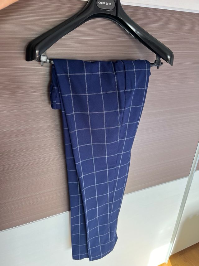 Traje de hombre Zara cuadros azul