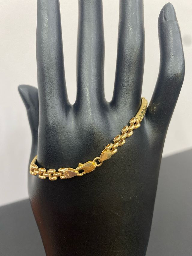 Pulsera Oro 18k Eslabón Trenzado Plaquitas