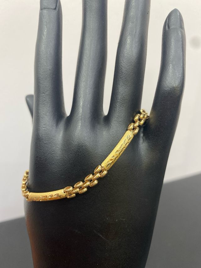 Pulsera Oro 18k Eslabón Trenzado Plaquitas