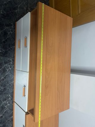 Mueble TV comedor blanco y roble