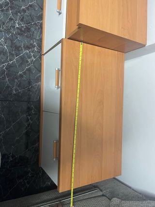 Mueble TV comedor blanco y roble