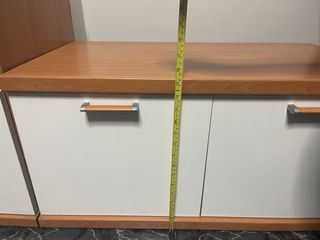 Mueble TV comedor blanco y roble