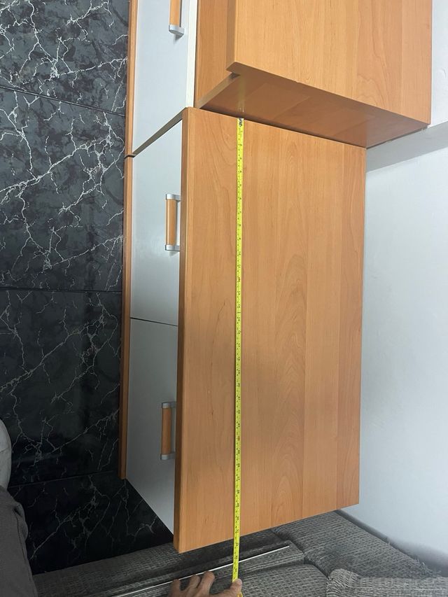 Mueble TV comedor blanco y roble