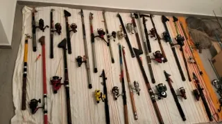 Lote cañas de pescar con carrete