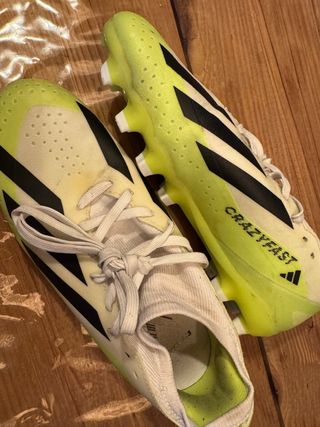 Botines Adidas CRAZYFAST Fútbol Blanco/verde fluor