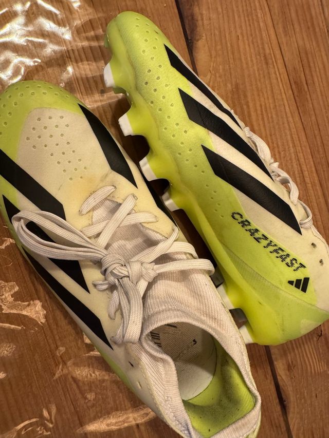 Botines Adidas CRAZYFAST Fútbol Blanco/verde fluor