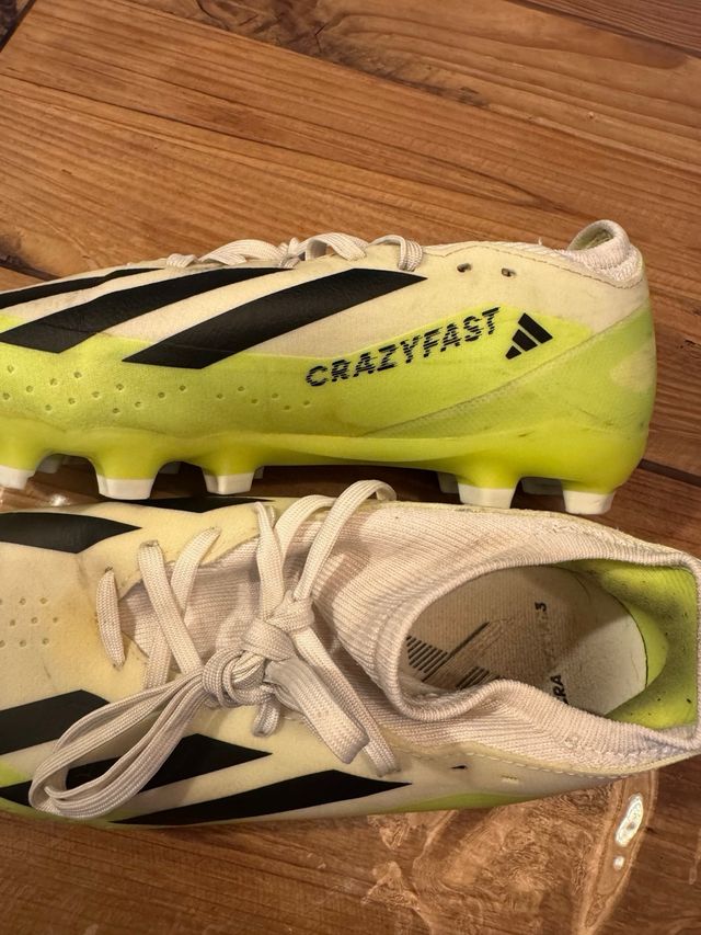 Botines Adidas CRAZYFAST Fútbol Blanco/verde fluor