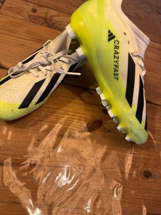 Botines Adidas CRAZYFAST Fútbol Blanco/verde fluor