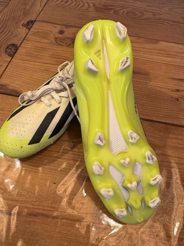 Botines Adidas CRAZYFAST Fútbol Blanco/verde fluor