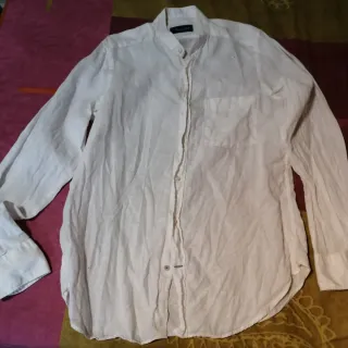 Camisa Massimo Dutti Blanca Lino