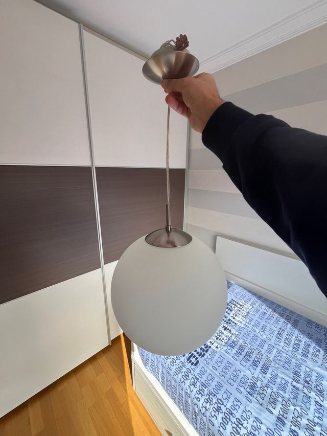 Lámpara colgante esfera cristal y metal