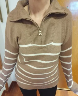 Jersey Talla M/L Rayas Marrón y Blanco