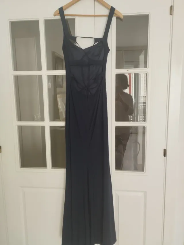 Vestido largo fiesta espalda cruzada