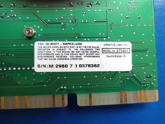 Tarjeta Sonido ISA Creative VIBRA 16C