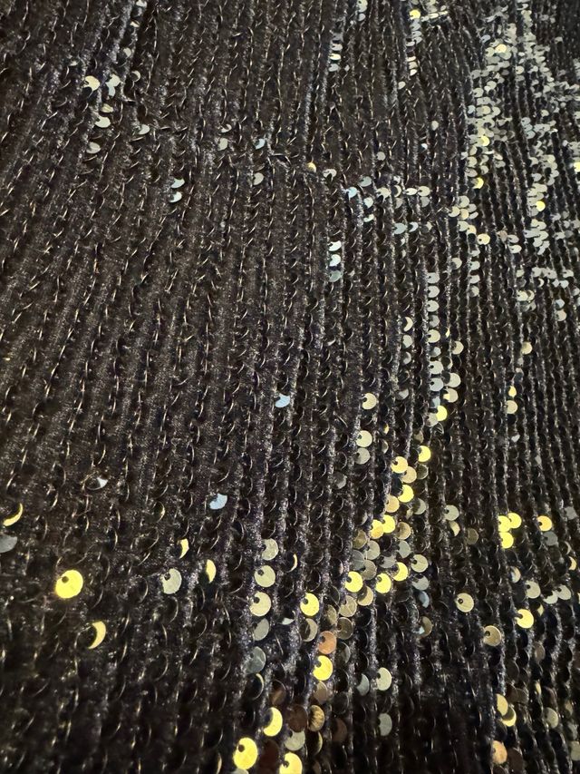 Vestido fiesta lentejuelas negro/plata