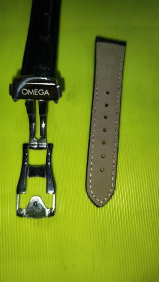 Correas Omega Piel Negra 18mm