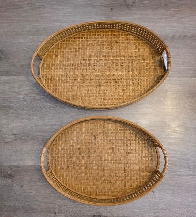 Pareja Bandejas Ovaladas Bambú