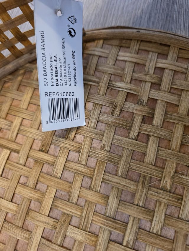 Pareja Bandejas Ovaladas Bambú