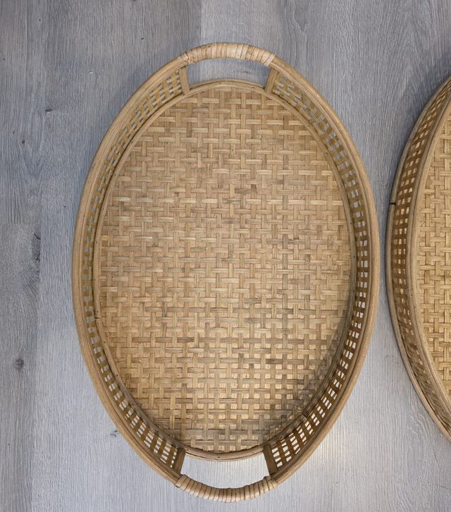 Pareja Bandejas Ovaladas Bambú