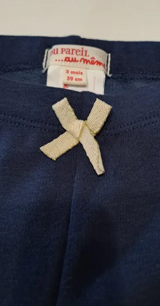 Pantaloni bimba 3 mesi 59 cm blu con gattini