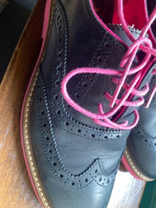 Zapatos El Ganso T40 Azul Suela Fucsia